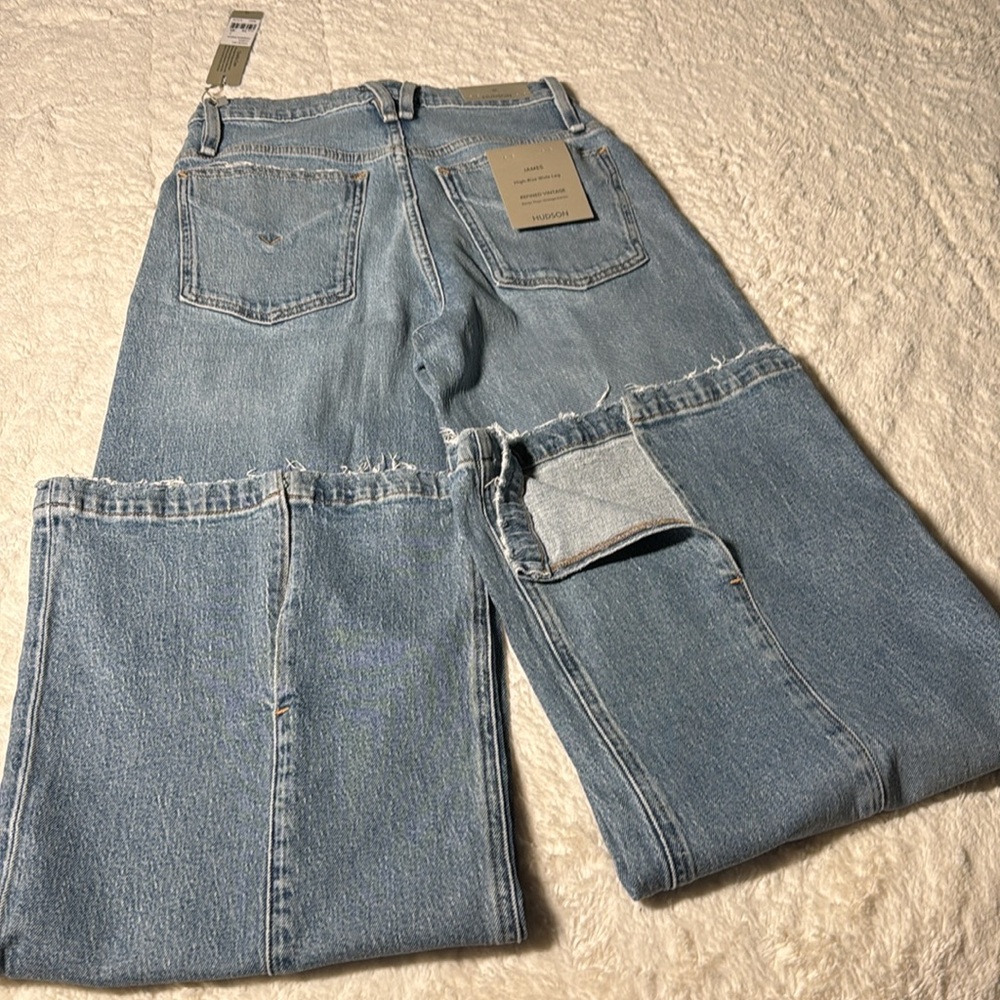 NWT Hudson Size 26 Women's James High Rise Wide Leg Jeans: Caribbean Breeze - Picture 8 of 16